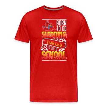 Hiver - T-shirt bio Premium Homme - rouge - Devant - Damien (186cm)