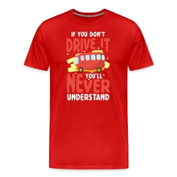 Travail de chauffeur - T-shirt bio Premium Homme - rouge - Devant - Damien (186cm)