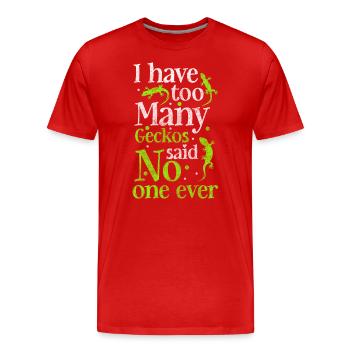 Reptile Tropical Terrarium Lizard Lover - T-shirt bio Premium Homme - rouge - Devant - Damien (186cm)