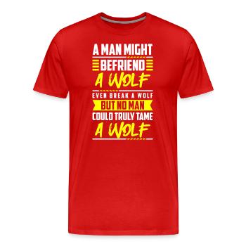 Werwolf Rudel Raubtier - Männer Premium Bio T-Shirt - Rot - Vorne - Damien (186cm)