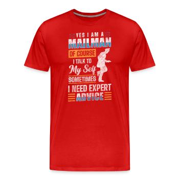 Facteur Lettres Profession Facteur - T-shirt bio Premium Homme - rouge - Devant - Damien (186cm)