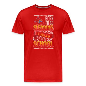 Luge sur neige Vacances en luge sur neige - T-shirt bio Premium Homme - rouge - Devant - Damien (186cm)