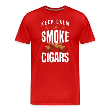 Smoking lounge Cigar club - Men's Premium Organic T-Shirt - red - Front - Damien (186cm)
