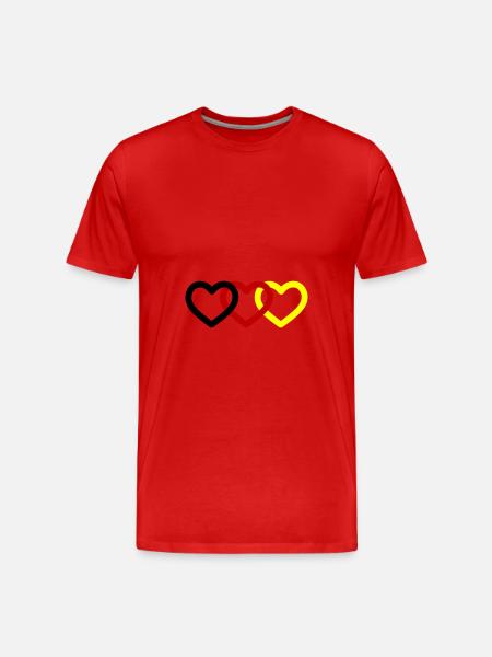 Herzen Deutschland - Männer Premium Bio T-Shirt - Rot