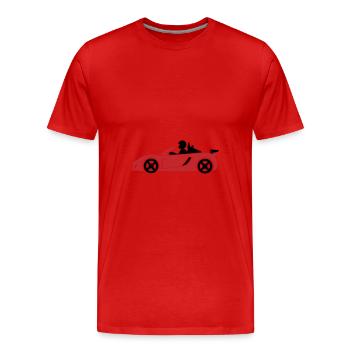Voiture de course Voiture de sport - T-shirt bio Premium Homme - rouge - Devant - Damien (186cm)