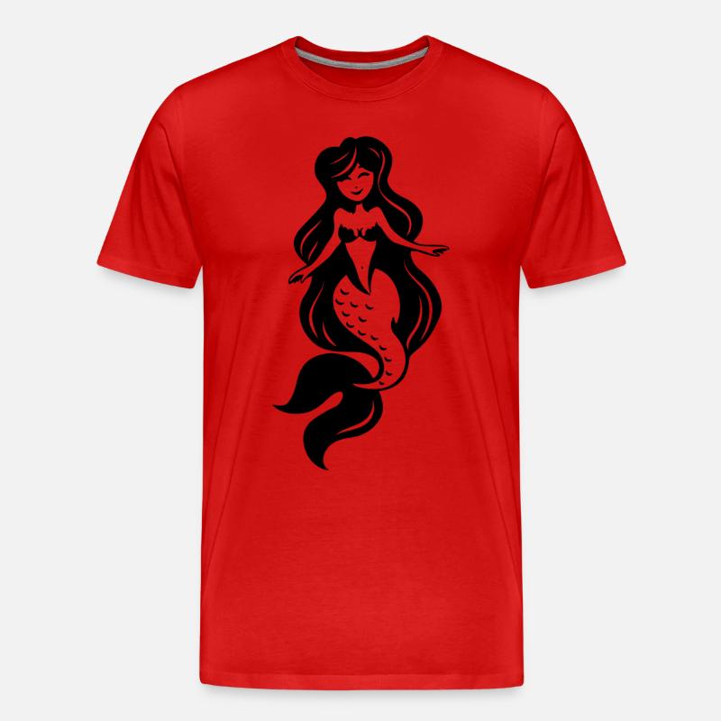 Mädchensirene - Männer Premium Bio T-Shirt - Rot