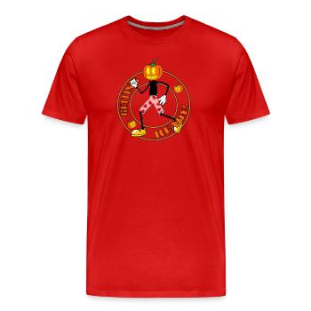Ready for Halloween Pumpkin Retro Jack-O-Lantern - Men's Premium Organic T-Shirt - red - Front - Damien (186cm)