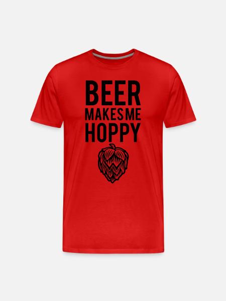 Beer makes me Hoppy - Men's Premium Organic T-Shirt - red