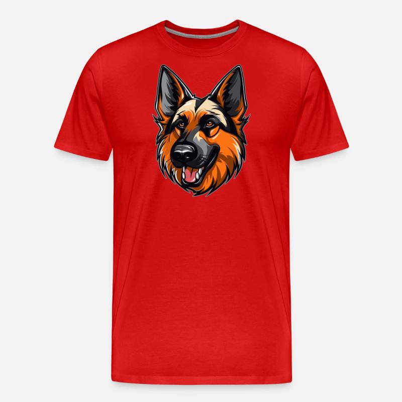 Deutscher Schäferhund - Männer Premium Bio T-Shirt - Rot