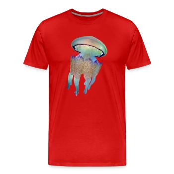 Méduse - T-shirt bio Premium Homme - rouge - Devant - Damien (186cm)