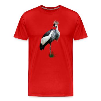 Grue à couronne - T-shirt bio Premium Homme - rouge - Devant - Damien (186cm)