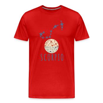 La constellation du Scorpion - T-shirt bio Premium Homme - rouge - Devant - Damien (186cm)