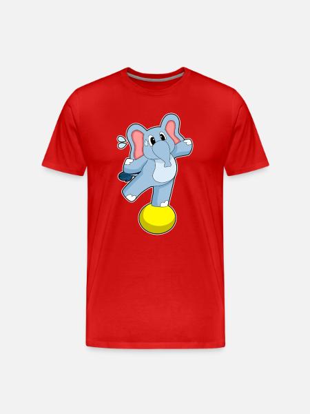 Elephant Workout Gymnastics Fitness - Men's Premium Organic T-Shirt - red