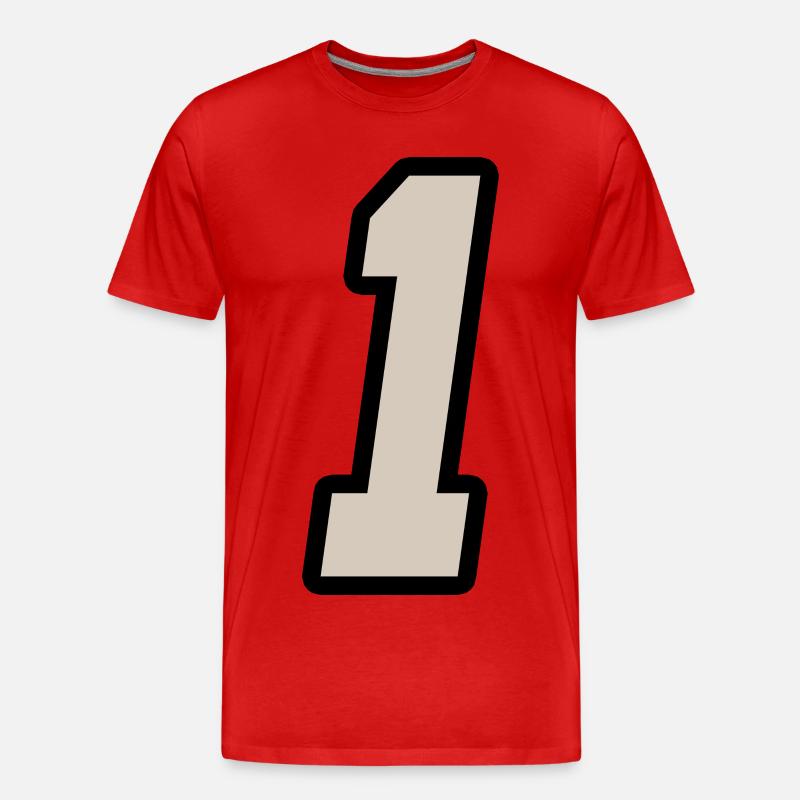 Nummer Eins 1 - Männer Premium Bio T-Shirt - Rot