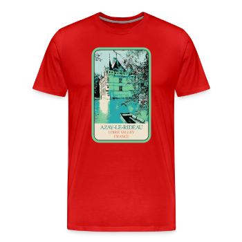 Château d'Azay-le-Rideau: charme et Élégance - T-shirt bio Premium Homme - rouge - Devant - Damien (186cm)