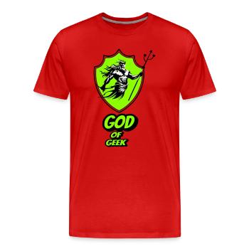 God of geek - Men's Premium Organic T-Shirt - red - Front - Damien (186cm)