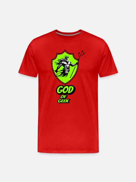 Gott des Geeks - Männer Premium Bio T-Shirt - Rot