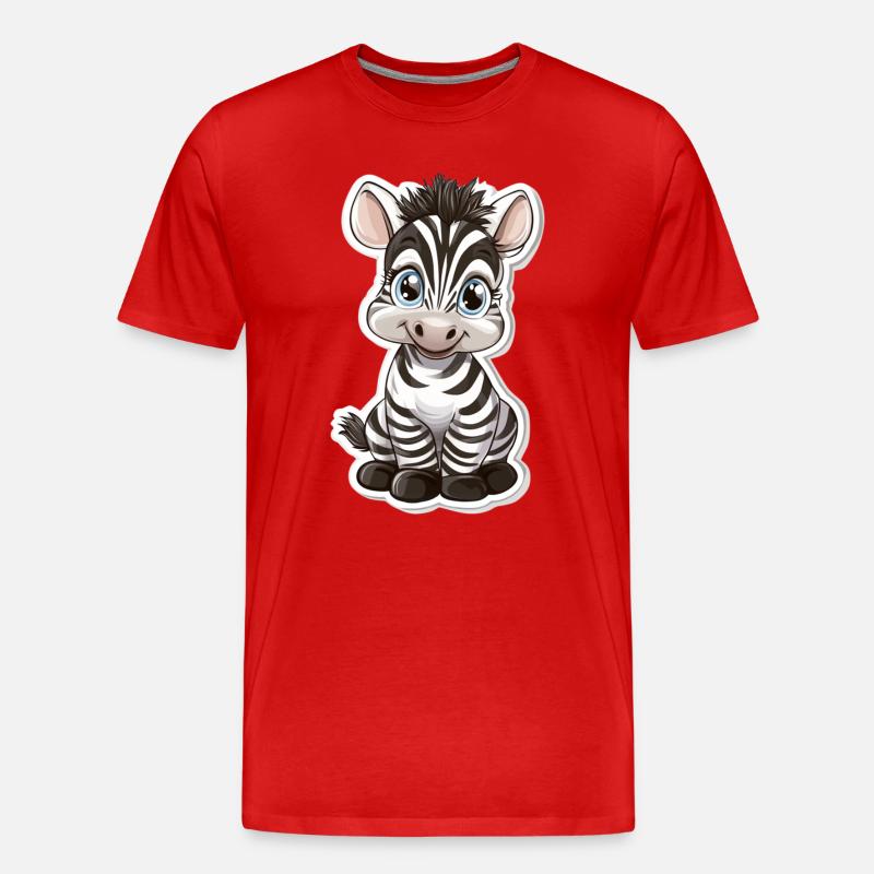 Zebra - Männer Premium Bio T-Shirt - Rot