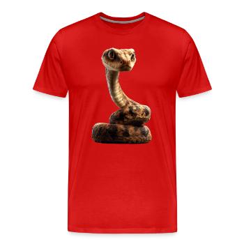 Schlange Python Kobra Klapperschlange Schlangen - Männer Premium Bio T-Shirt - Rot - Vorne - Damien (186cm)