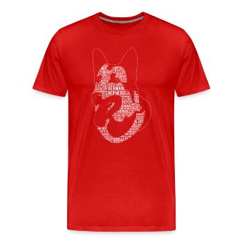 Berger Allemand Mot Art Cadeau - T-shirt bio Premium Homme - rouge - Devant - Damien (186cm)