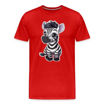 Zebra - Men's Premium Organic T-Shirt - red - Front - Damien (186cm)