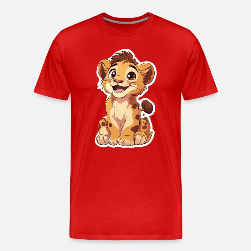 Löwe - Männer Premium Bio T-Shirt - Rot