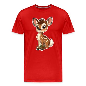 roe deer - Men's Premium Organic T-Shirt - red - Front - Damien (186cm)