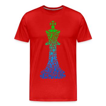 Pièces d’échecs Jeu d’échecs Joueur d’échecs Échecs - T-shirt bio Premium Homme - rouge - Devant - Damien (186cm)