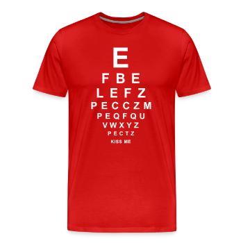 Sehtest - Kiss Me - Männer Premium Bio T-Shirt - Rot - Vorne - Damien (186cm)