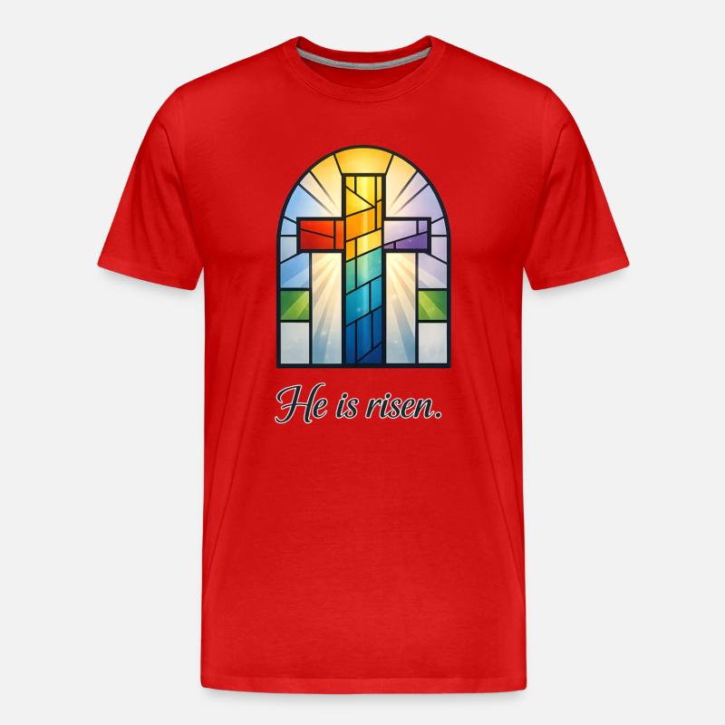He Is Risen - Männer Premium Bio T-Shirt - Rot