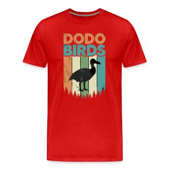  Dodo Birds Retro Vintage Ausgestorbener Vogel - Männer Premium Bio T-Shirt - Rot - Vorne - Damien (186cm)