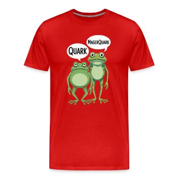  Quark MagerQuark Lustige Frösche Wortspiel Frosch - Männer Premium Bio T-Shirt - Rot - Vorne - Damien (186cm)