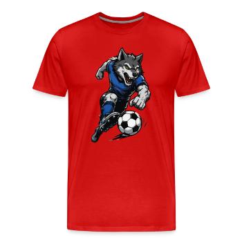 Wolf Storm Football Dribble - T-shirt bio Premium Homme - rouge - Devant - Damien (186cm)