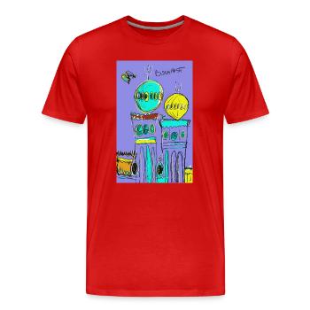 Mystère de la synagogue (A Dohány utcai zsinagóga) - T-shirt bio Premium Homme - rouge - Devant - Damien (186cm)