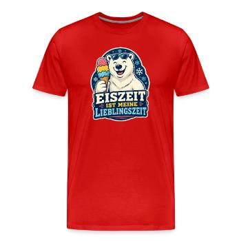 Eiszeit ist meine Lieblingszeit - Männer Premium Bio T-Shirt - Rot - Vorne - Damien (186cm)