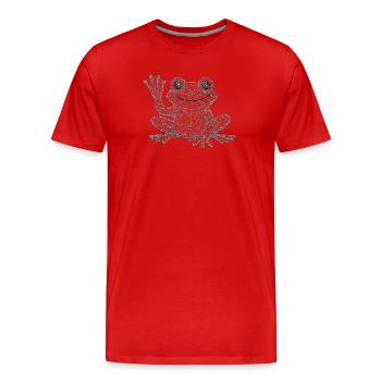 Design de la pièce en maille de grenouille supérieure - T-shirt bio Premium Homme - rouge - Devant - Damien (186cm)