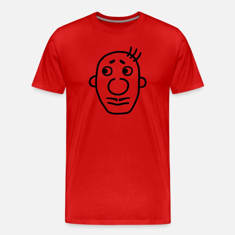 Mann mit Schnurrbart / Oberlippenbart - Männer Premium Bio T-Shirt - Rot