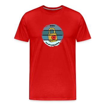 Oups, je suis déjà pris - T-shirt bio Premium Homme - rouge - Devant - Damien (186cm)
