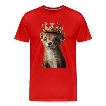 Wiesel - Männer Premium Bio T-Shirt - Rot - Vorne - Damien (186cm)
