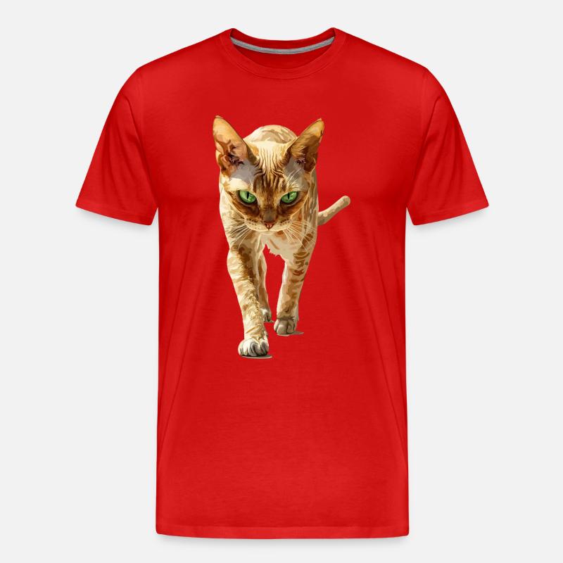 Devon Rex - Männer Premium Bio T-Shirt - Rot