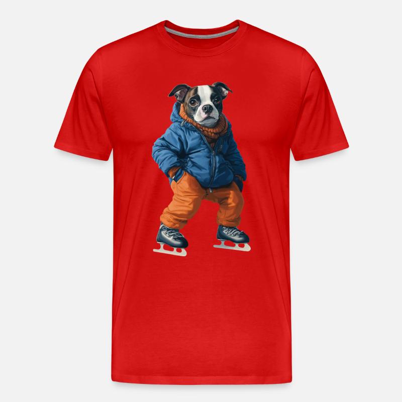 Hund - Männer Premium Bio T-Shirt - Rot