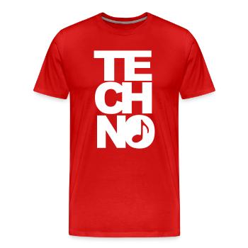 techno - T-shirt bio Premium Homme - rouge - Devant - Damien (186cm)