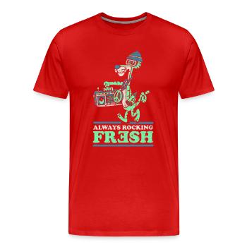 Always Rocking Fresh Tiger - Männer Premium Bio T-Shirt - Rot - Vorne - Damien (186cm)