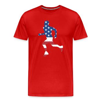Sport Us Flag Running - Männer Premium Bio T-Shirt - Rot - Vorne - Damien (186cm)