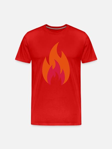 Feuer Design, Lit Shirt - Men's Premium Organic T-Shirt - red