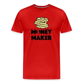 GAGNER DE L’ARGENT BOURSE OR AMOUR CHERS MOTIFS - T-shirt bio Premium Homme - rouge - Devant - Damien (186cm)