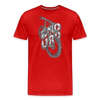 Tour de boue - T-shirt bio Premium Homme - rouge - Devant - Damien (186cm)