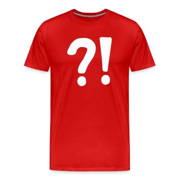 Fragezeichen | Ausrufezeichen | Symbol | Verwirrt - Männer Premium Bio T-Shirt - Rot - Vorne - Damien (186cm)