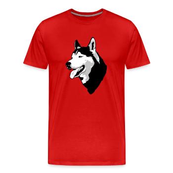 Husky - Männer Premium Bio T-Shirt - Rot - Vorne - Damien (186cm)