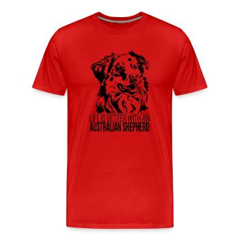 Les chiens de berger australiens disent les saules australiens - T-shirt bio Premium Homme - rouge - Devant - Damien (186cm)